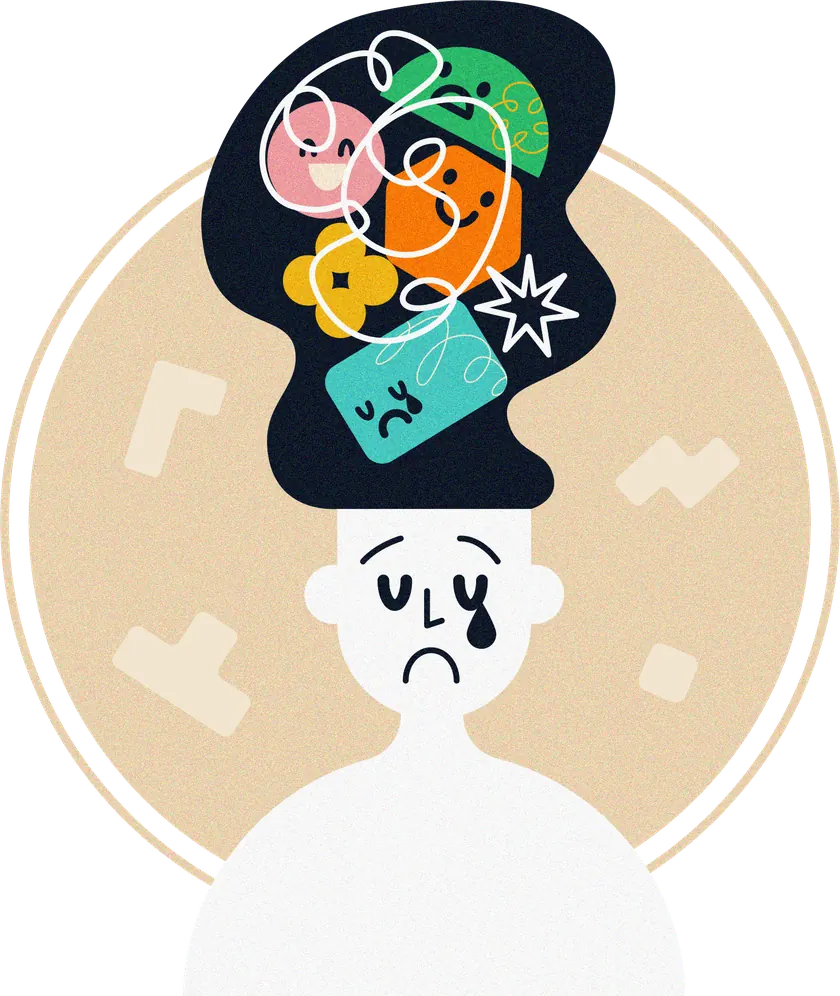 Ilustração sobre atendimento psicológico online e cuidado com a saúde mental